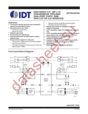 IDT70V3379S5PRF datasheet  